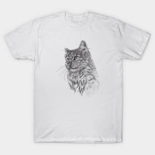 Cat draw with scribble art style T-Shirt